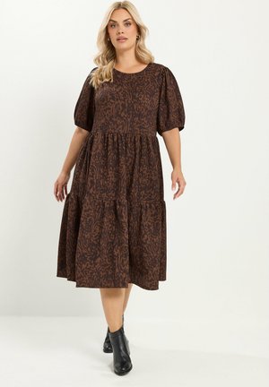 Yours Clothing, PLUS SIZE MIDI DRESSES - Jurk - brown