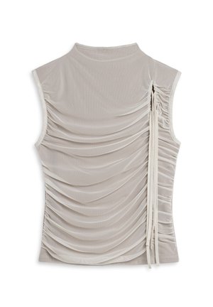 Twist, TWIST T-SHIRT TIE-UP TULLE T-SHIRT - Top - cream