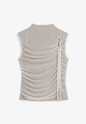 Twist, TWIST T-SHIRT TIE-UP TULLE T-SHIRT - Top - cream