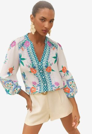 Love & Roses V-NECK NOTCH LONG SLEEVE - Pusero - ivory