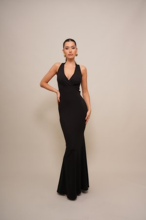 ORNELLA OPEN BACK MAXI - Rochie cocktail/Rochie petrecere - black