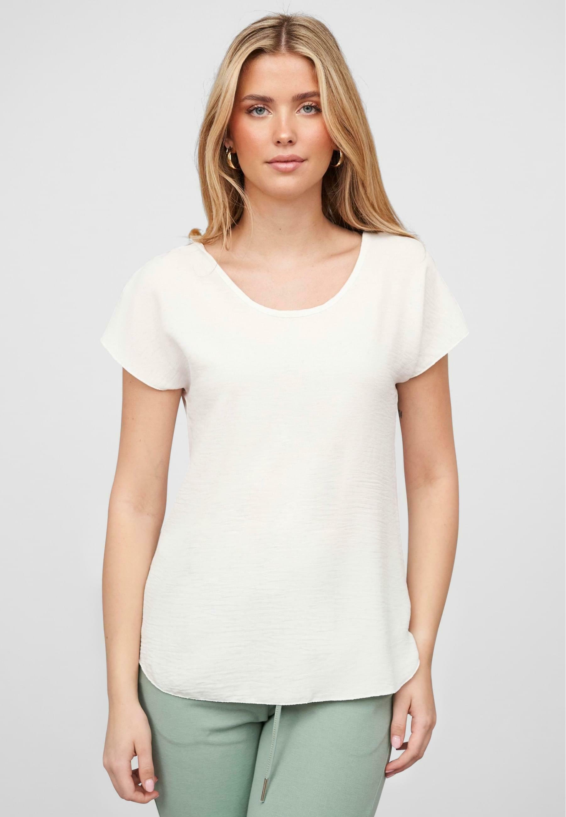 Cloud 5ive CLOUD5IVE DAMEN MUSSELIN TOP MIT SPITZENBESATZ HINTEN 