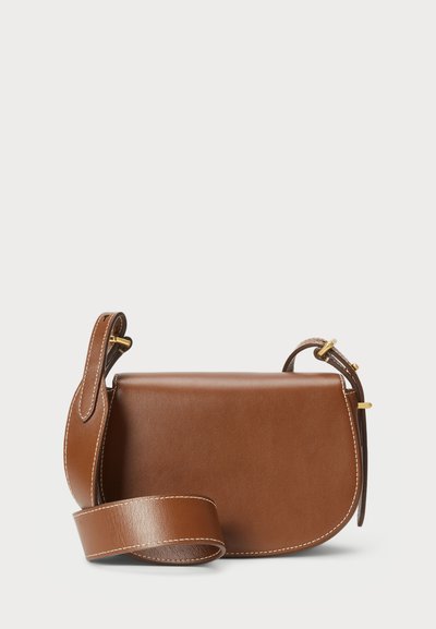 Polo Ralph Lauren POLO ID CALFSKIN MINI SADDLE BAG - Soma ar siksnu pāri ķermenim - cuoio