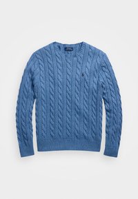 CABLE KNIT COTTON SWEATER - Jumper - lake heather