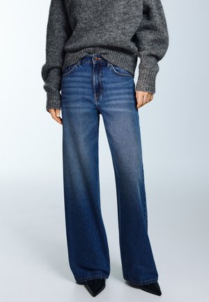 PULL&BEAR Široke hlačnice - blue denim