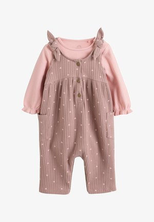 Next, REGULAR FIT - JERSEY DUNGAREE AND BODYSUIT BABY SET 2 PIECE - Body - chocolate brown spot