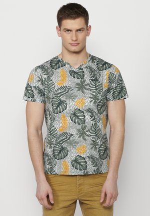 SHORT SLEEVE - Nyomott mintás póló - kaki   khaki