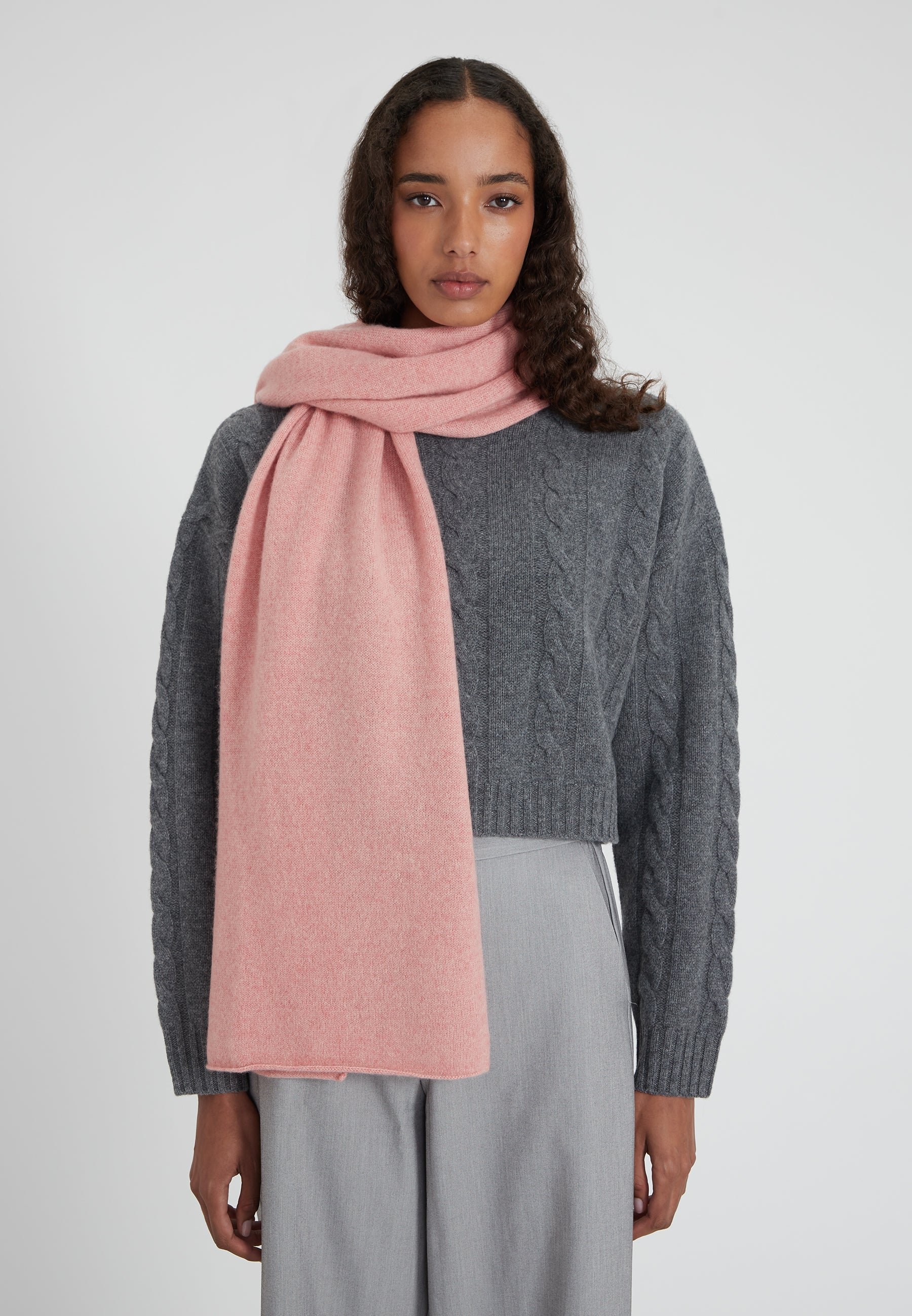 Grande écharpe Pashmina Rose Femme - Douceur Et élégance Pour L'hiver