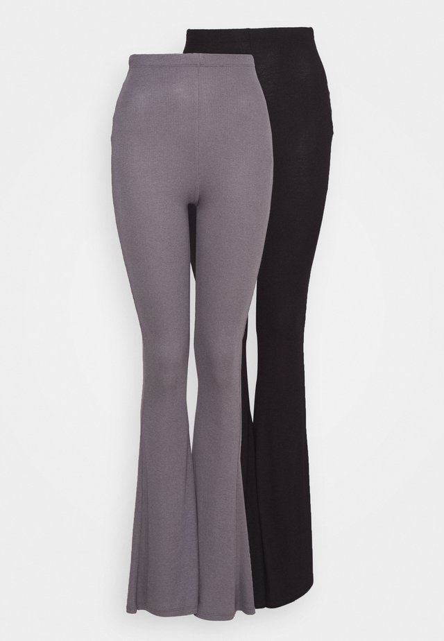 2 PACK FLARE  - Stoffhose - black/grey