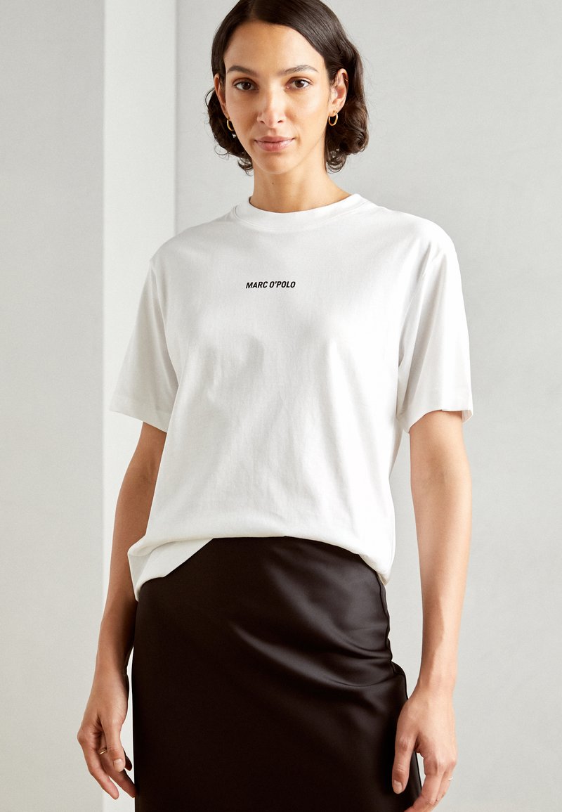 Marc O'Polo SHORT SLEEVE ROUND NECK RELAXED FIT LOGO TEE - T-shirt basic - white