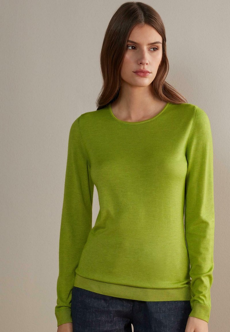 Damen Strickjacken | Falconeri Strickpullover grün soft day glo green/grün-meliert - SZ42625 Damen Strickjacken | Falconeri Strickpullover grün soft day glo green/grün-meliert - SZ42625