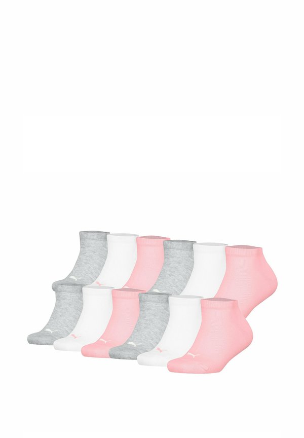 12ER PACK - SNEAKER LOGO EINFAR - Socken - grau weiß rosa