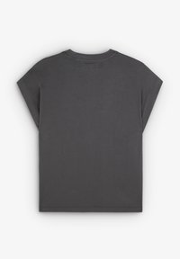 Dark gray cotton short-sleeve t-shirt with a rounded neckline and relaxed fit. Minimal seams, smooth texture, and no visible patterns or logos.