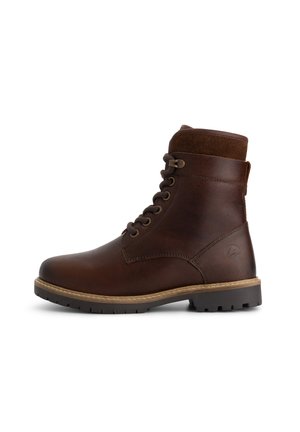 Enkellaarsjes met plateauzool - dark brown