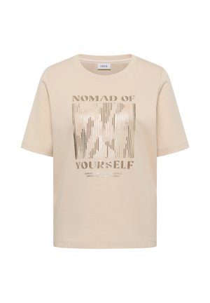 MIT FRONT - T-shirt imprimé - beige