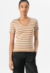 Tommy Hilfiger SLIM CODY V NECK - T-shirts basic - hickory/ecru