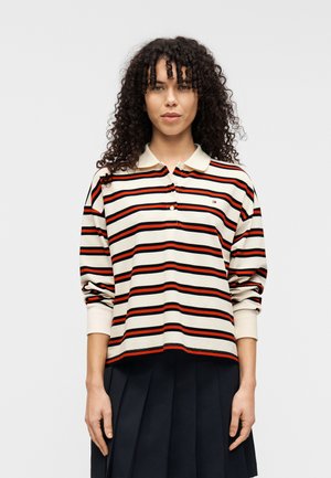 Tommy Hilfiger 1985 RELAXED FIT STRIPE LONG SLEEVE POLO SHIRT - Ilgarankovis viršutinės dalies drabužis - fireworks