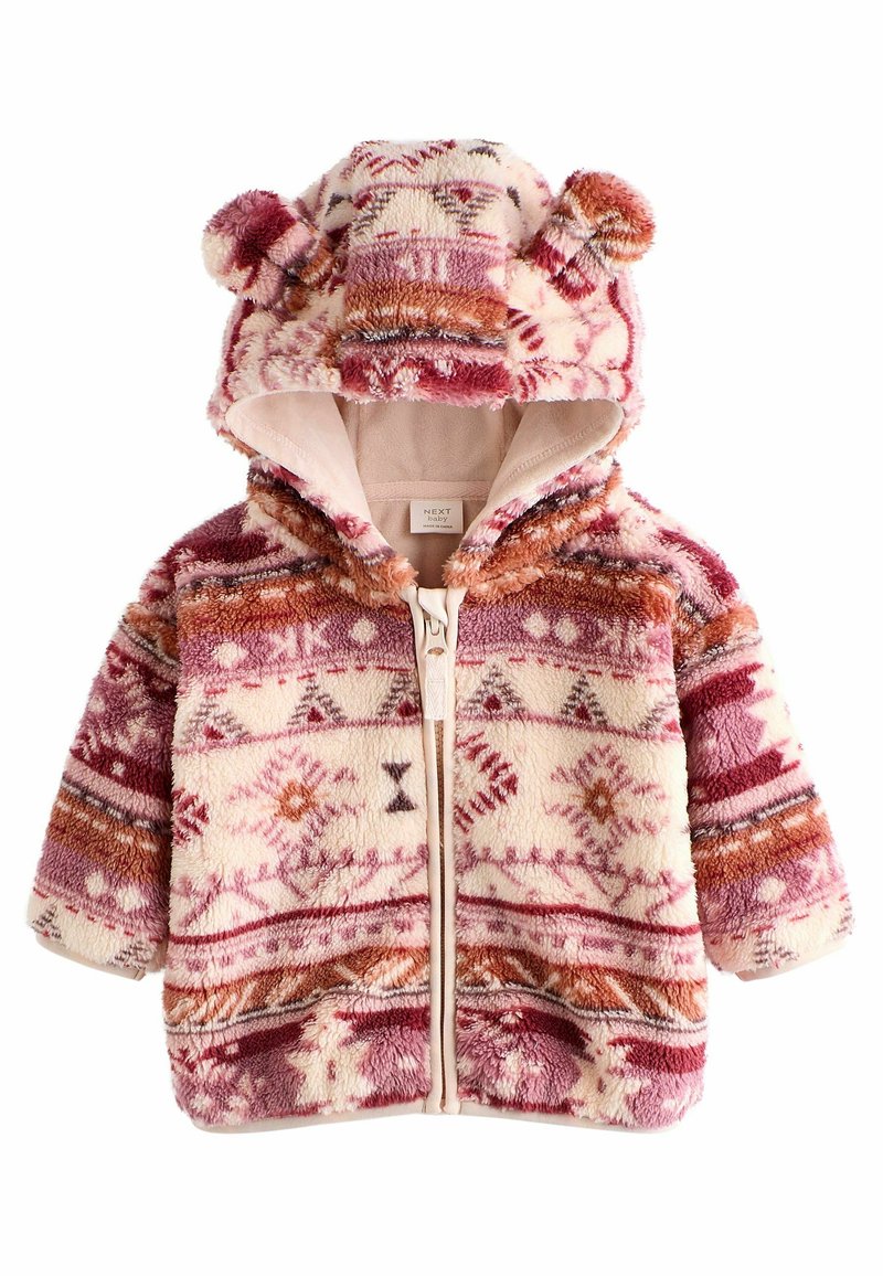 Next COSY REGULAR FIT - Flísová bunda - caramel brown pink print
