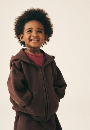 Next, REGULAR FIT - ZIP THROUGH HOODIE - Zip-up sweatshirt - chocolate brown