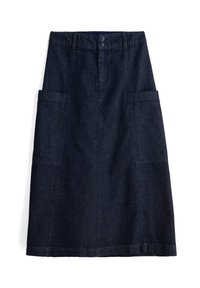 Jupe évasée taille haute genoux en coton bio noire fabriqué en France