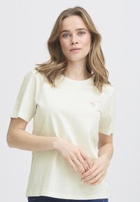 Fransa HEART - Camiseta estampada - blanc de blanc mix