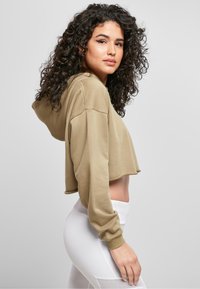 Urban Classics LADIES OVERSIZED CROPPED HOODY - Džemperis su gobtuvu - khaki