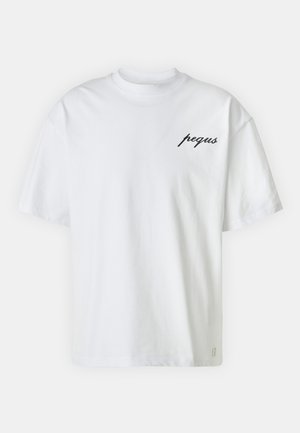 CHEST LOGO UNISEX - Paprasti marškinėliai - white sand