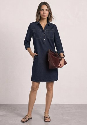 Street One, KNEE-LENGTH DENIM DRESS WITH 3/4 SLEEVES - Robe en jean - rinse soft washed