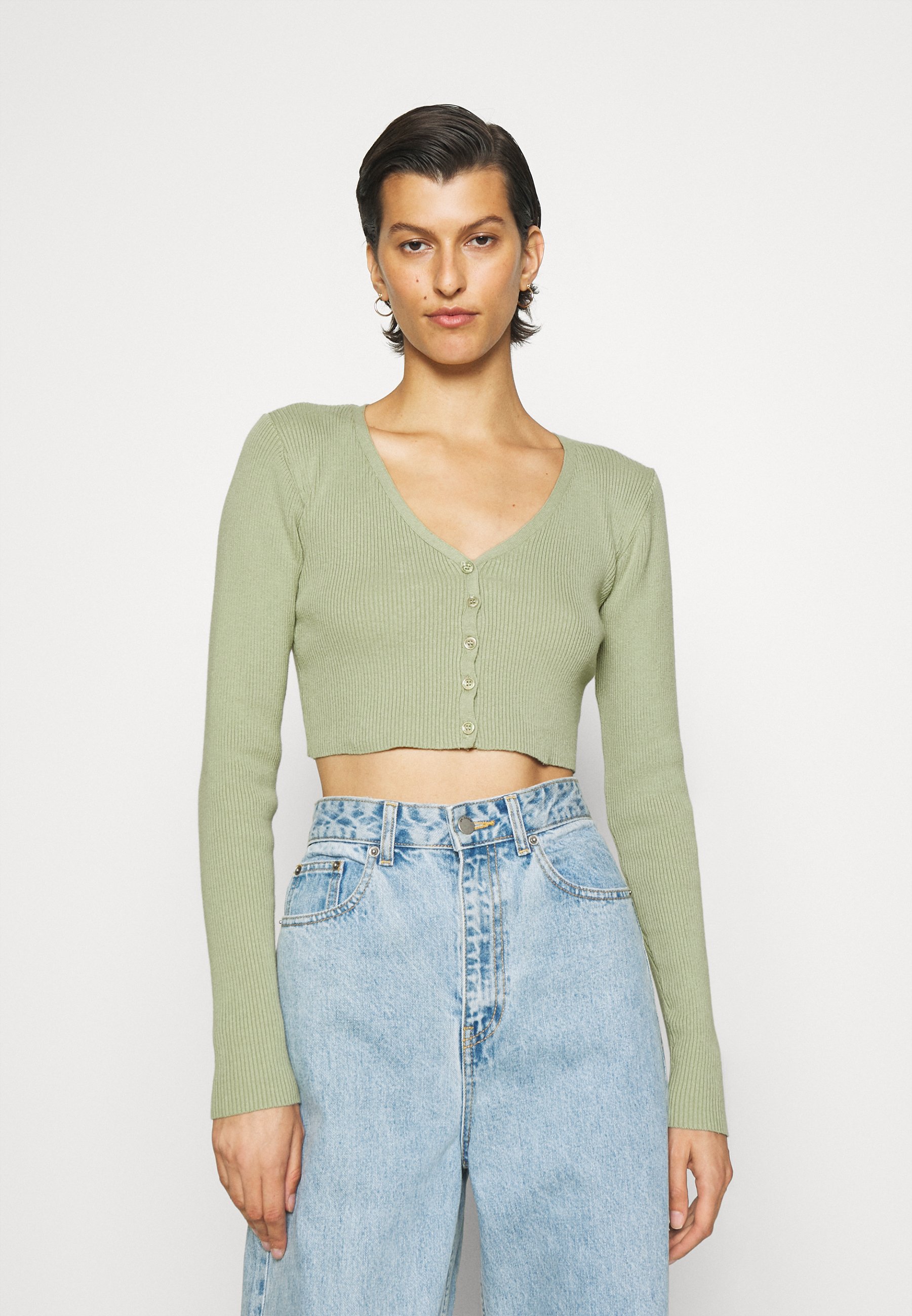 Glamorous Tall LONG SLEEVE V NECK CROP 