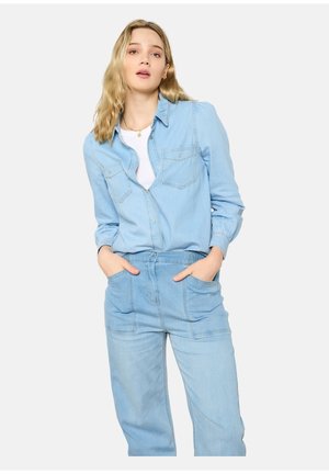 Button-down blouse - blue bleached