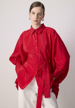 BAT SLEEVE - Bluza z gumbi - red