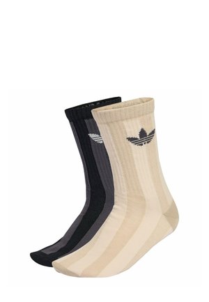 STRIPED 2PACK UNISEX - Chaussettes - crystal linen   stone khaki   utility black   black