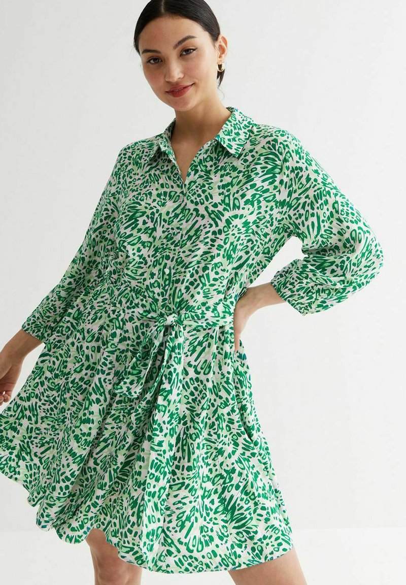 Next STRAPPY LINEN BLEND MIDI DRESS - Vestido Camisero - Bright Green