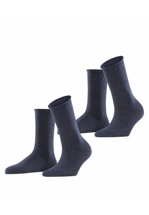 2 PACK FEINSTE UNIFARBEN ROLLRAND - Chaussettes - navyblue m