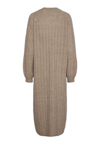 Pieces MAGGY - Stickad klänning - taupe gray