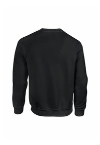 Zwarte sweatshirt met ronde hals, lange mouwen en geribbelde manchetten en onderrand. Glad stofoppervlak, geen zichtbare patronen of hardwaredetails.
