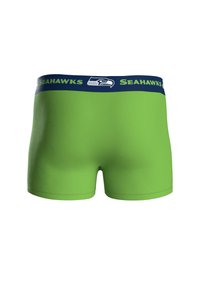 Calzoncillos verdes con una cinturilla azul marino que presenta el logo y el texto de "Seahawks". Tejido suave con un diseño ajustado y cinturilla elástica.