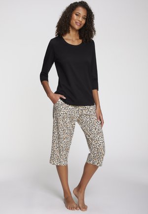 SET - Pyjama - schwarz beige gemustert