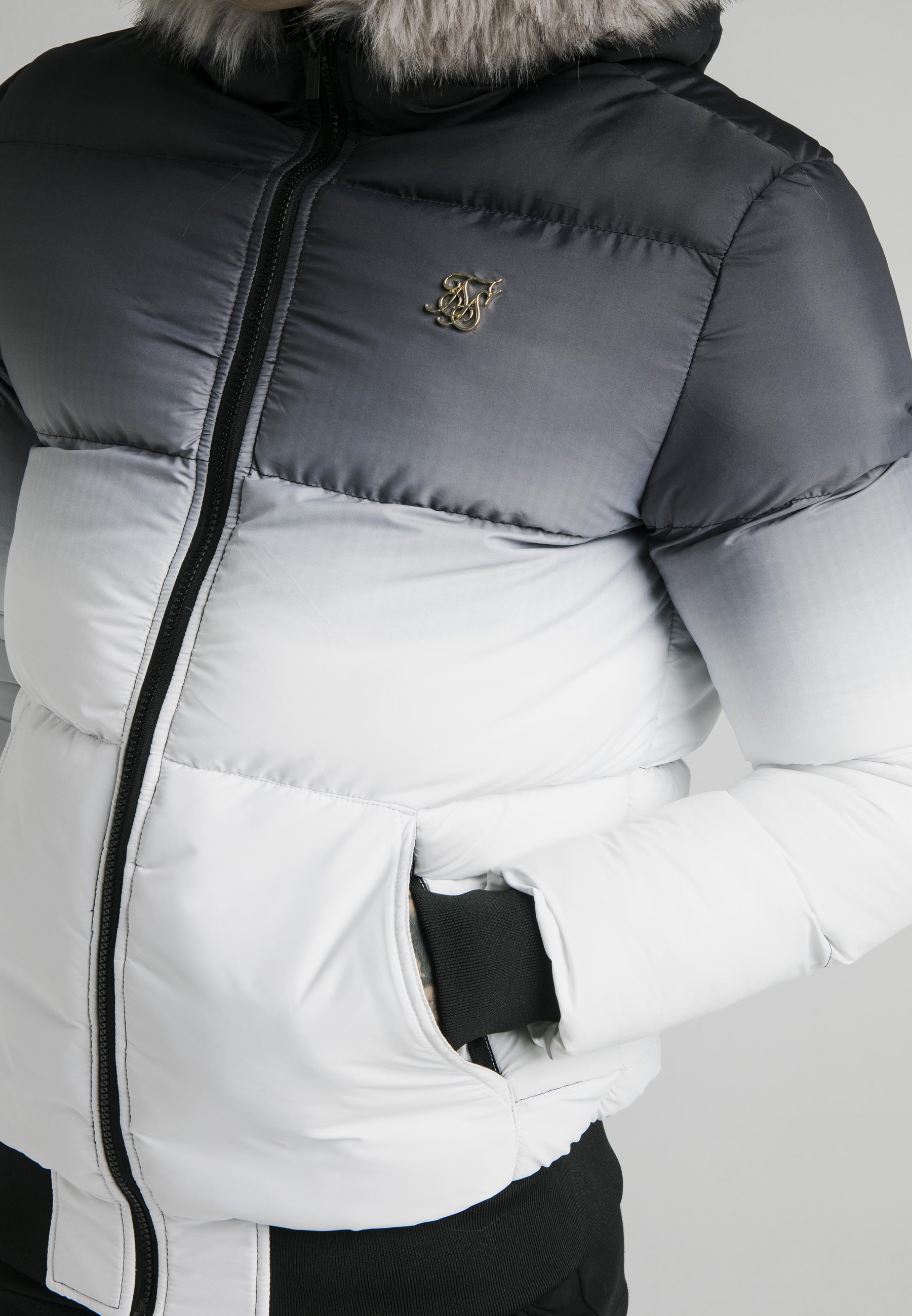 SIKSILK DISTANCE JACKET - Chaqueta de invierno - black/white/negro -  Zalando.es