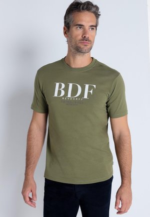 KURZARM MIT GRAFIK BDF - Print T-shirt - grün