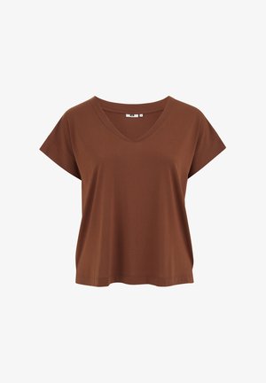 WE Fashion, CURVE - T-shirt basique - cinnamon brown