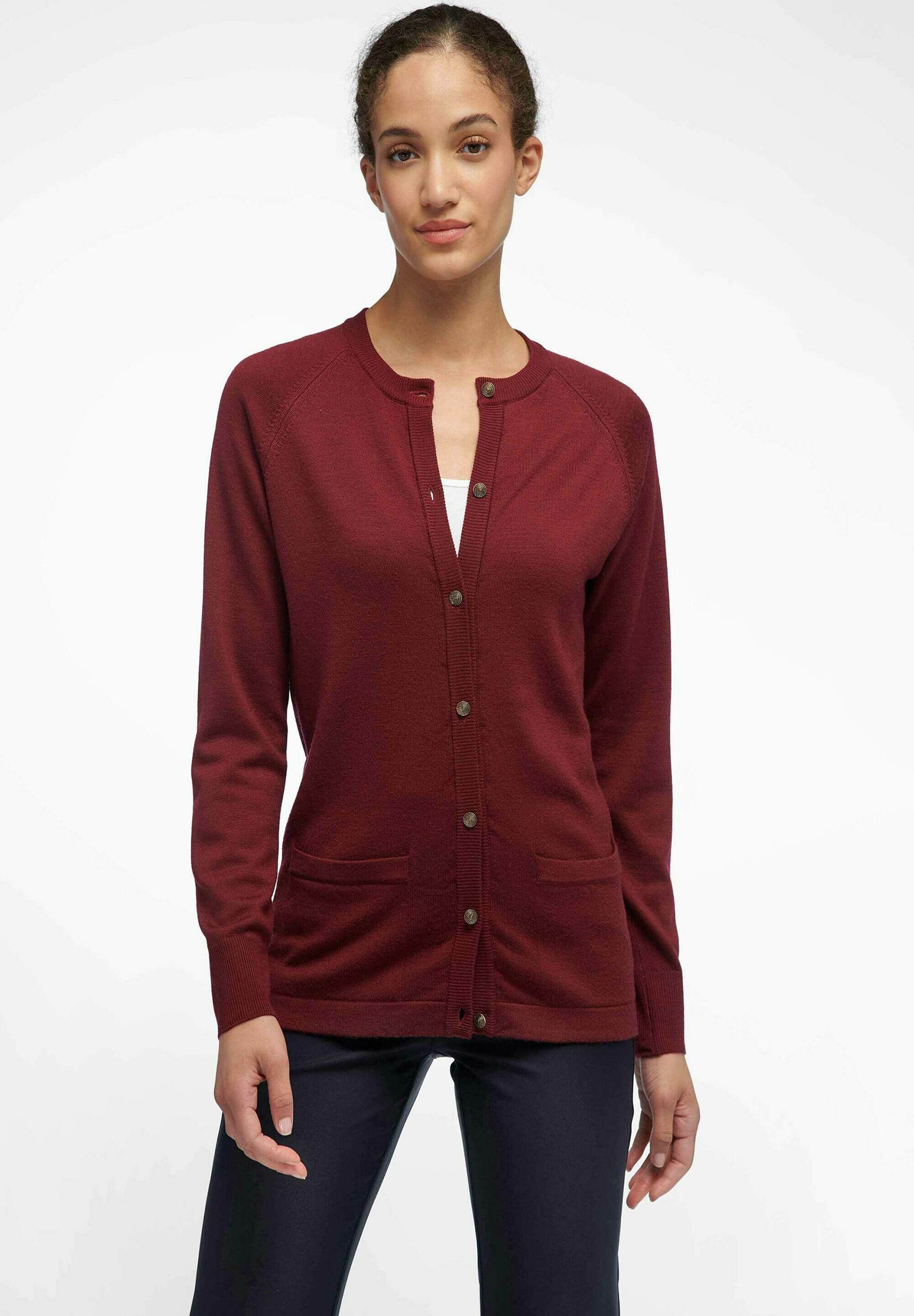 PETER HAHN Cardigan - bordeaux/dark red 