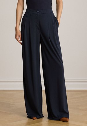 Lauren Ralph Lauren, PLEATED STRETCH JERSEY WIDE-LEG PANT - Панталони - navy