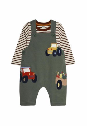 JoJo Maman Bébé TRACTOR APPLIQUÉ TEXTURE SET  - REGULAR FIT - Langærmet T-shirt - khaki