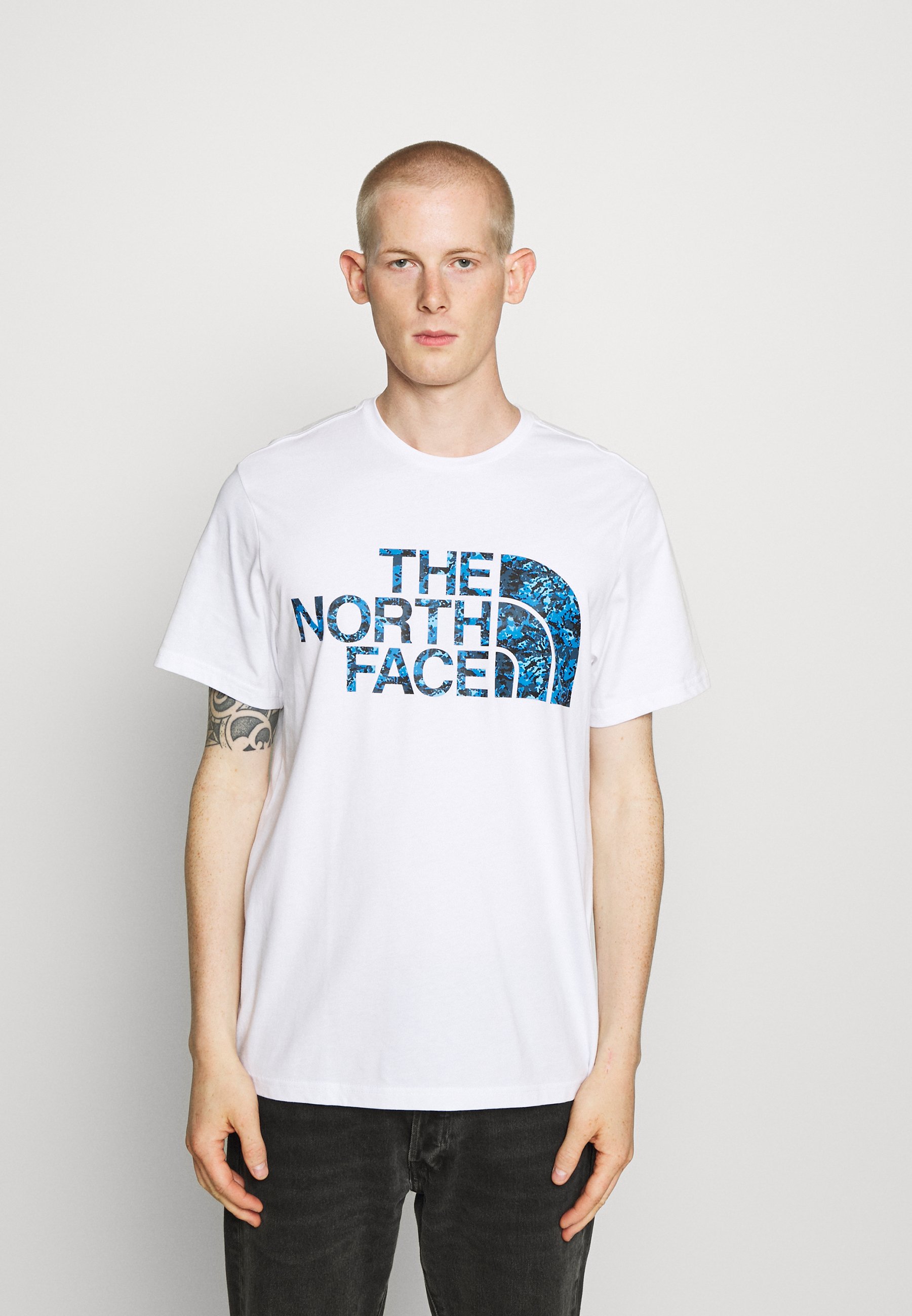 The North Face Standard Tee T Shirt Print White Clear Lake Blue Wit Zalando Be The North Face Standard Tee T Shirt Print White Clear Lake Blue Wit Zalando Be