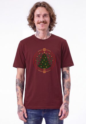 watapparel, WEIHNACHTSZEIT UNISEX - T-shirt print - burgundy
