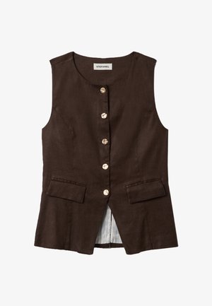 Stefanel, WAISTCOAT. - Weste - dark brown