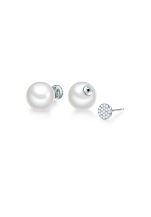 OHRSTECKER MUSCHELKERNPERLE WEISS ZIRKONIA WEISS LULU & JANE PERLENOHRSTECKER - Ohrringe - weiß