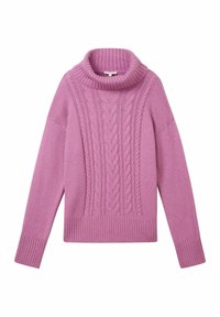 MIT ROLLKRAGEN UND STRUKTUR - Trui - pink