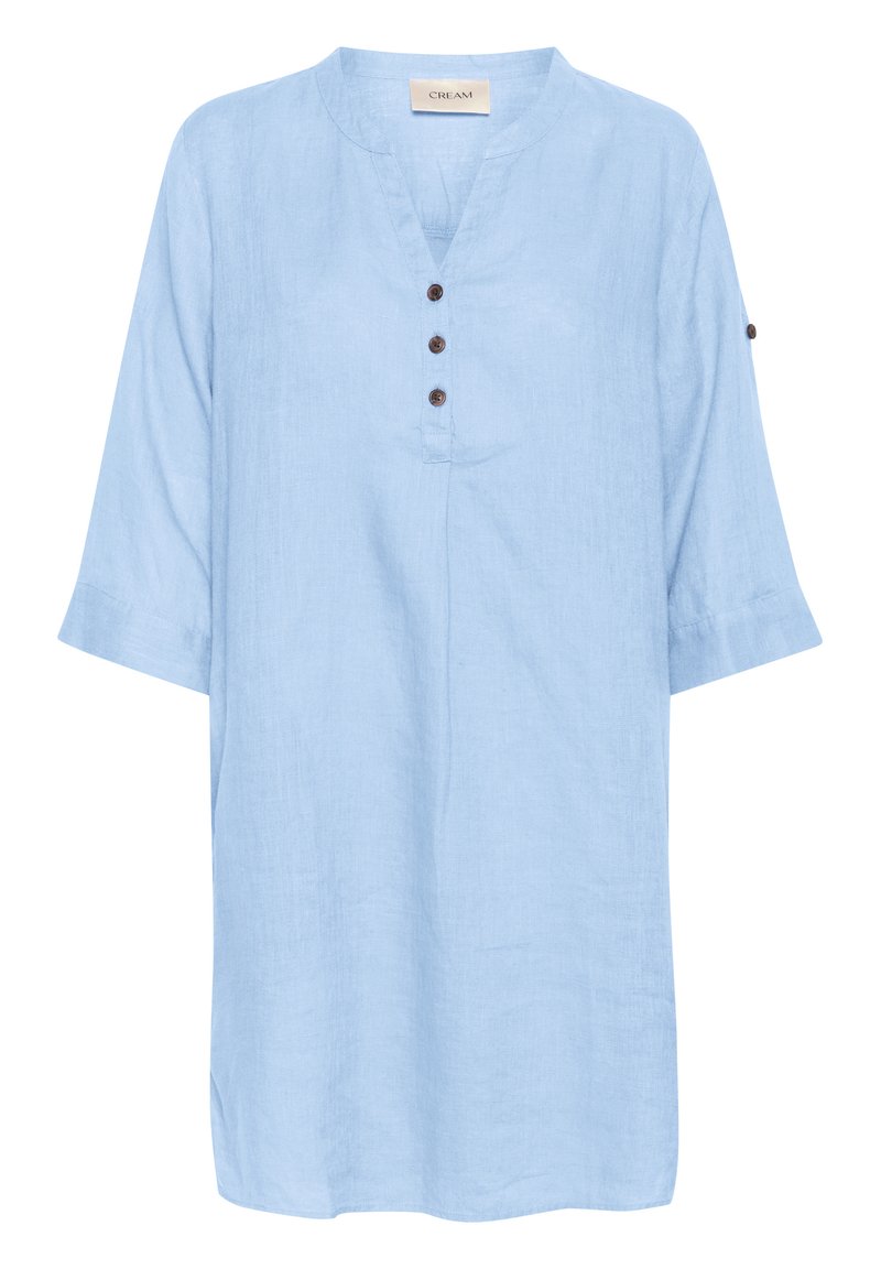 Cream Jurk blauw gemêleerd
